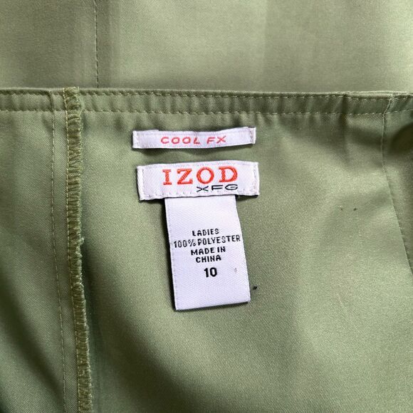 Izod Cool FX Green White Golf Polo Top L Skort 10 Women’s Activewear Set - Picture 12 of 12
